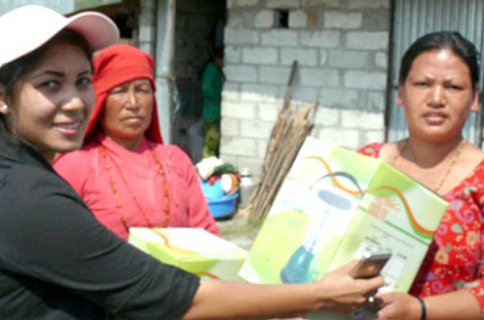Distribution of solar lamps in Sankhu